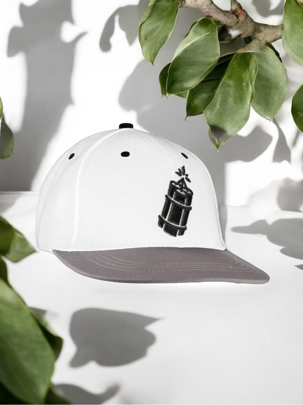 Dynomyco White Snapback Cap  Hat